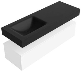 Zaro Alan badmeubel 130cm talc 1 lade met vrijhangende wastafel cloud links zonder kraangat urban
