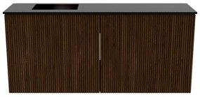 Mondiaz Joya 90cm toiletmeubel walnut met wastafel faye links zonder kraangat urban