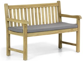 Tuinbank  teak 120 cm incl. kussen antraciet Teak Old teak greywash Garden Collections Preston  incl. kussen antraciet