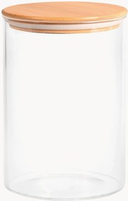 Opbergpot Natura van borosilicaatglas met bamboe deksel, 600 ml
