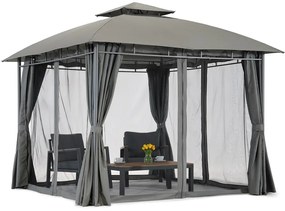 Tuinpunt Sicilië 3x3m antraciet tuinpaviljoen