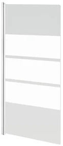 GO by Van Marcke Nera badwand 850x1450mm 1delig 5mm omkeerbaar decor veiligheidsglas profielen wit 114428-5mm