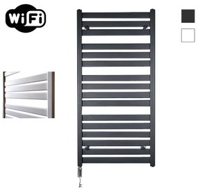 Sanicare HVW - Moda electrische WifiRadiator - 120x60cm - mat zwart met thermostaat chroom - linksonder HLDWC 601200/A