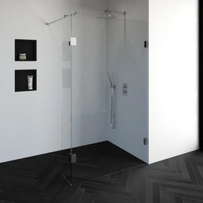 BRAUER Void inloopdouche helder glas 120x200 met 30 zijwand incl. glascoating chroom GS-VOI2H12030200CE