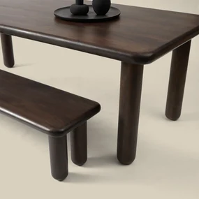 Walnoot Eettafel Met Ronde Poten 200 Cm - 200 X 100cm.