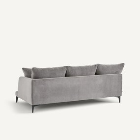 Halve 3-zitsbank in stone-kleurig fluweel, MODERNISTE, ontwerp Emmanuel Gallina