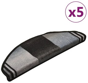 vidaXL Trapmatten zelfklevend 5 st 65x25 cm zwart en grijs