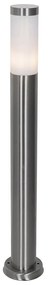Moderne buitenlamp paal staal met opaal 80 cm IP44 - Rox