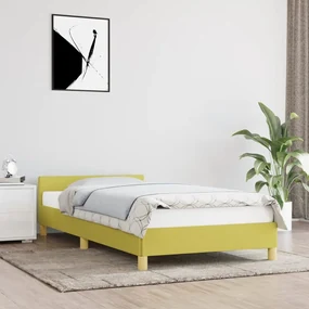 vidaXL Bedframe met hoofdeinde stof groen 100x200 cm