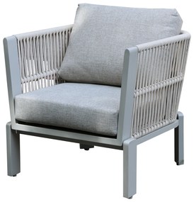 Veneto lounge tuinstoel latte zand aluminium rope