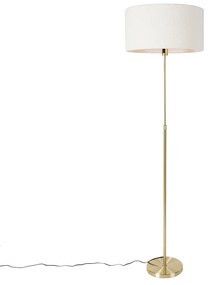 Vloerlamp verstelbaar goud met boucle kap wit 50 cm - Parte Design E27 rond Binnenverlichting Lamp
