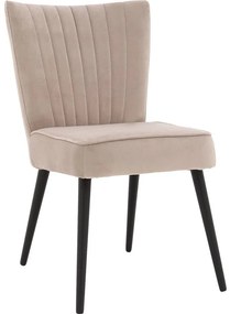 Goossens Eetkamerstoel Rob lichtgrijs velvet stof leuning, urban industrieel