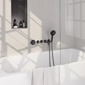 Brauer Stripe inbouw badkraan met 3 standen handdouche gunmetal geborsteld PVD