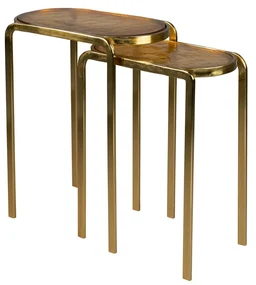 Dutchbone Bandhu Messing Bijzettafelset - 51 X 31cm.