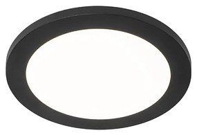 Plafonnière zwart 22,5 cm rond incl. LED 3-staps dimbaar - Steve Modern IP44 Binnenverlichting Lamp