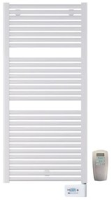 DRL E-COMFORT Claudia Remote Elektrische Badkamerradiator - 119.5x40cm - 600watt - met afstandbediening - wit 220604