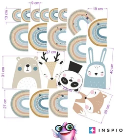 INSPIO Regenboog muurstickers in pastelkleuren, NEUTRAAL
