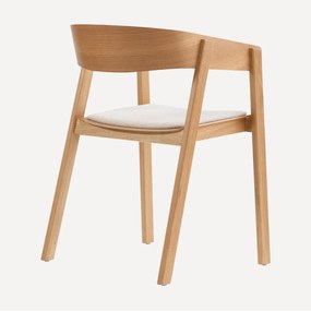 Eiken Eetkamerstoel Met Creme Stof