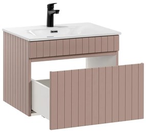 Comad Iconic Rose badkamermeubel 60cm met witte wastafel 1 kraangat roze