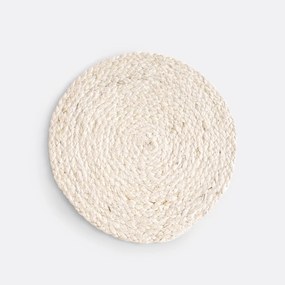 Set van 4 ronde placemats in geweven jute, Jonna