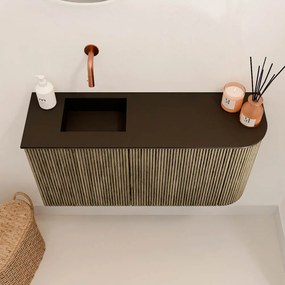 Mondiaz Joya 80cm toiletmeubel ronding rechts dusk met wastafel faye links zonder kraangat urban