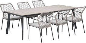 Garden Impressions Ross tuinset sand 7-delig - Penedo tuintafel 230x100 cm