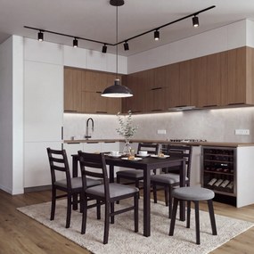 Mazzoni ZOI Lichtgrijs (stof Sawana 21)/zwart beuken onderstel - RONDE GESTOFFEERDE KRUK VOOR KEUKEN/WOONKAMER
