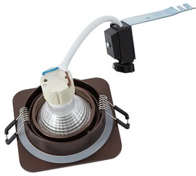 Set van 6 afgeronde inbouwspots donkerbrons GU10 50mm IP44 - Alberto