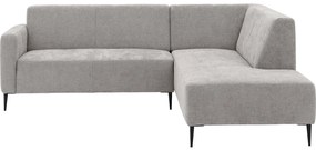 Goossens Zitmeubel Key West grijs, stof, 2-zits, modern design met ligelement rechts