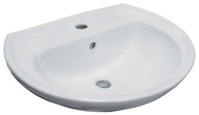 Go by Van Marcke Atlas lavabo 50x41 cm porselein wit met doorgestoken kraangat overloopbeveiliging voor elk type kraan ATLAS (FS110019100000)