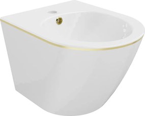 Mexen Lena hangend bidet, wit/goud lijn - 35224805