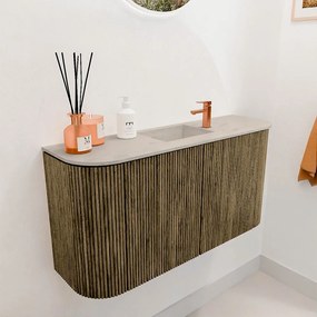 Mondiaz Joya DLux 85cm toiletmeubel ronding links/rechts dusk met wastafel faye midden 1 kraangat opalo