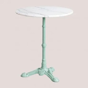 Ronde Bar Tafel Van Moka Marmer Groen Paradijs Eiland & Ø60 Cm - Sklum