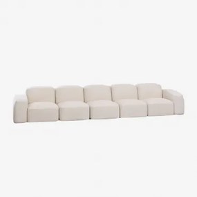 Bastian 5-delige Modulaire Bank Chenille Dik Wit - Sklum