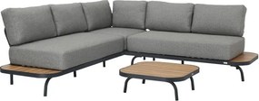 The Outsider Hoek loungeset Thomas | Antraciet | Acacia &amp; Aluminium | The Outsider