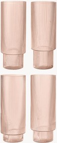 Mondgeblazen highballglazen Ripple met reliëfpatroon, 4-delig, 300 ml