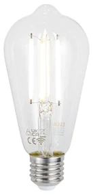 Smart wandlamp zwart met smoke glas incl. Wifi ST64 - Laura Modern E27 rond Binnenverlichting Lamp