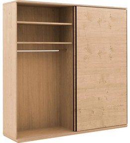 Goossens Excellent Kledingkast Nature, 225 cm breed, 223 cm hoog, 2 hout schuifdeuren