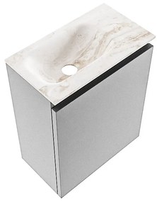 Mondiaz Ture DLux toiletmeubel 40cm plata met wastafel frappe links zonder kraangat