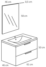 Differnz Bolo badmeubelset licht eiken