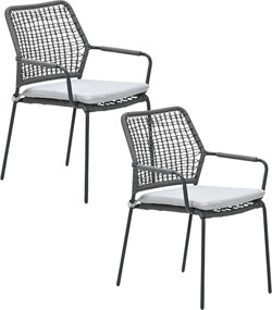 Garden Impressions Natas tuinstoel stapelbaar grijs - 2 stuks