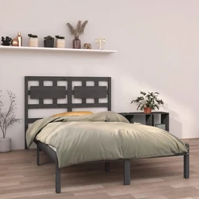 vidaXL Bedframe massief hout grijs 150x200 cm 5FT King Size