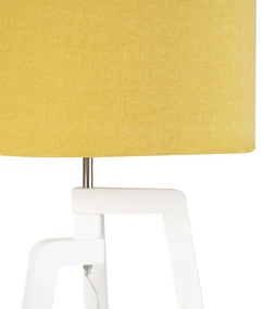 Moderne vloerlamp wit met mais kap 50 cm - Puros Landelijk / Rustiek, Modern E27 cilinder / rond rond Binnenverlichting Lamp