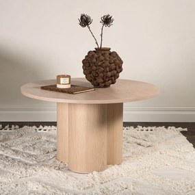 Salontafel Met Cilindervormige Poten Naturel - 80 X 80cm.