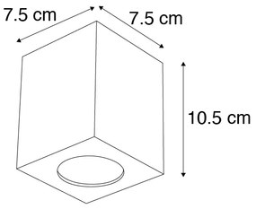 Design opbouwSpot / Opbouwspot / Plafondspot wit GU10 50mm - Quba 2 Design, Modern GU10 kubus / vierkant Binnenverlichting Lamp