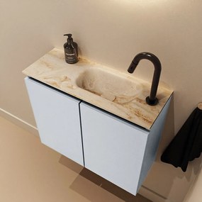 Mondiaz Ture DLux toiletmeubel 60cm clay met wastafel frappe rechts met kraangat