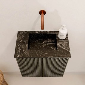 Mondiaz Joya DLux 40cm toiletmeubel shadow met wastafel faye midden zonder kraangat lava