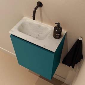 Mondiaz Ture DLux toiletmeubel 40cm smag met wastafel opalo links zonder kraangat