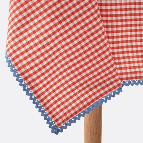 Tafelkleed met vichy motief, geverfd geweven katoen/linnen Trattoria