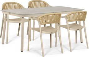 Tuinset 4 personen 160 cm Kunststof Taupe Domani Furniture Toscano/Tavano